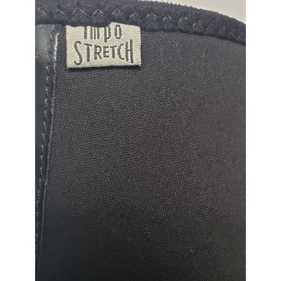 IMPO Stretch Black & Gold Suede Knee High Heeled Boots - Size 8 - Picture 6 of 11